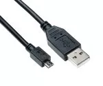 Mikro-USB-kaapeli A-pistokkeesta mikro B-pistokkeeseen, musta, 0,50m, DINIC-polypussi